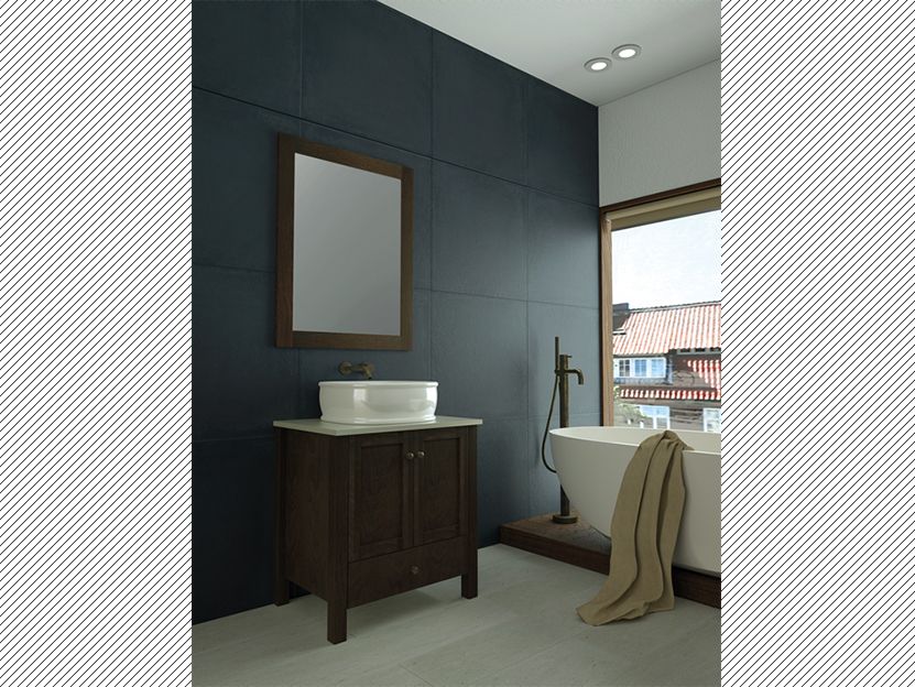 Έπιπλο Μπάνιου Μ70xΠ50xY70 cm Βάση,Πάγκος,Νιπτήρας, Καθρέπτης Δρυς Καρυδί σε Κ/Π Θαλάσσης Savvopoulos Elegance Aurora 03 