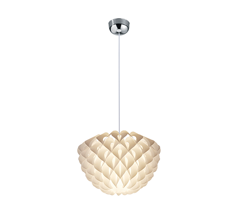 Κρεμαστό Φωτιστικό Λευκό 50xH140cm Μονόφωτο 1xE27 Trio Lighting Tilia R30540101