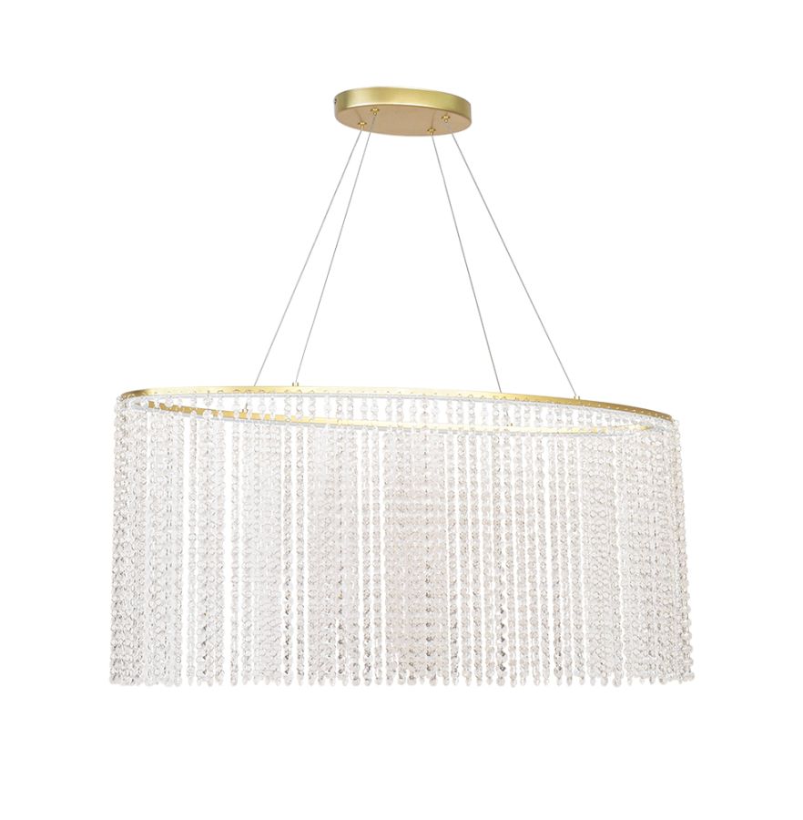 Φωτιστικό Κρεμαστό 900xH1415mm Led 38w 2350lm 3000K Χρυσαφί-Κρύσταλλα Viokef Sol 4306300