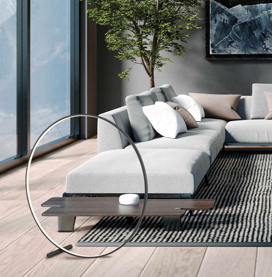 Φωτιστικό Δαπέδου Mαύρο Circle Viokef 4303000