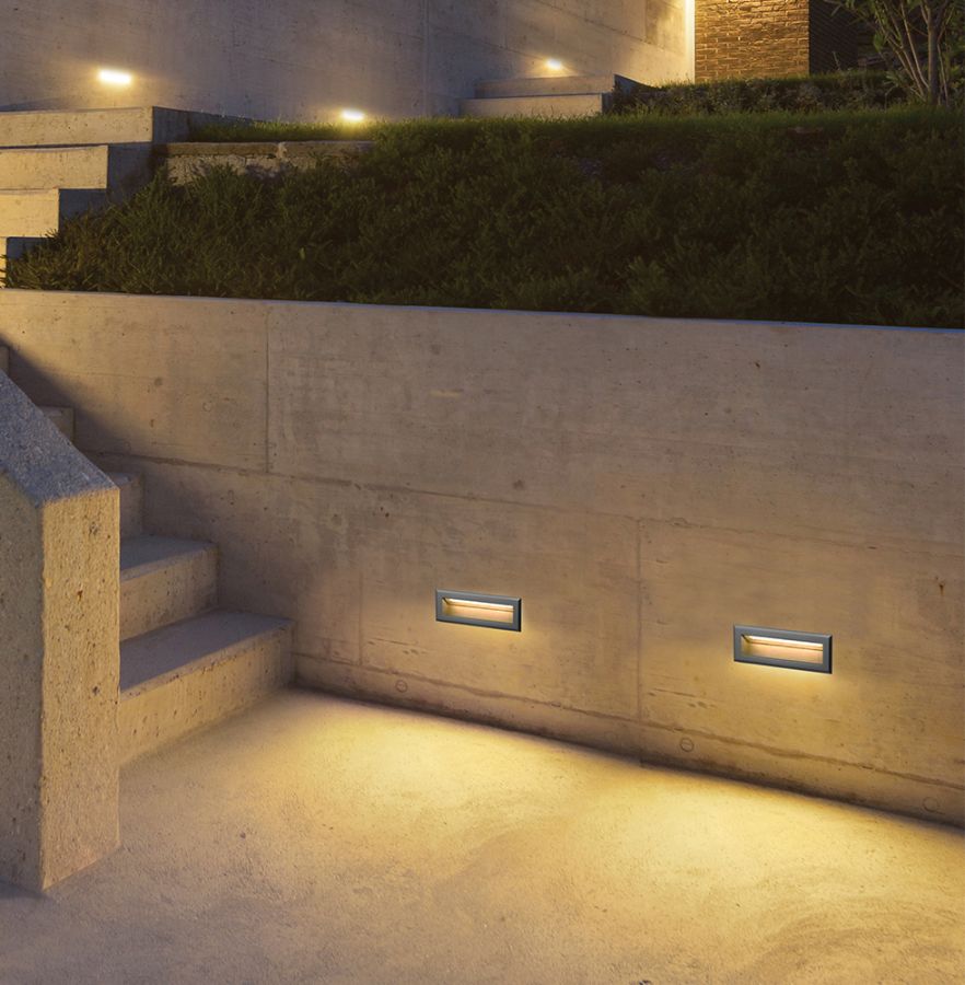 Χωνευτό Φωτιστικό Τοίχου Ανθρακί Flik Viokef 4308701