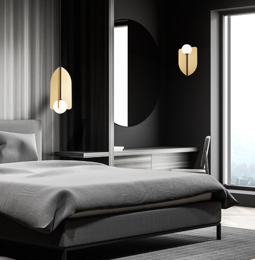 Φωτιστικό Τοίχου Χρυσό Fedora Viokef 4325101