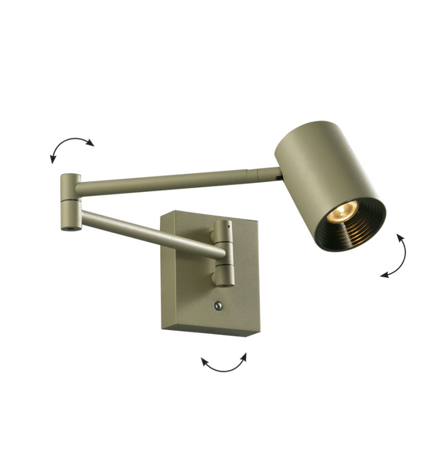 Φωτιστικό Τοίχου Ρυθμιζόμενο Λαδί Melina Viokef 4335301