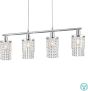 Φωτιστικό Κρεμαστό σε Ράγα 80xΥ150εκ. Τετράφωτο  4xE14 Μέταλλο Χρωμέ-Διάφανο Γυαλί Trio RL Posh R30764006