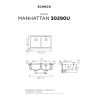 Νεροχύτης Υποκαθήμενος 75*45,6 εκ.Γρανίτης Nero Schock Cristalite Manhattan 30290U-1401