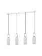 Φωτιστικό Κρεμαστό L101xH150cm Τετράφωτη Ράγα 4xE27 Χρώμιο-Οπάλ Γυαλί Λευκό Eglo Majana 390129