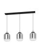 Κρεμαστό Φωτιστικό L126xH150cm Τρίφωτο Ράγα 3xE27 Μαύρο Μέταλλο-Γυαλί Eglo Bulciago 390104