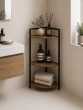 Γωνιακή Ραφιέρα με 3 Ράφια Iron/MDF 23.5x23.5x76cm MRShome DF-0033000