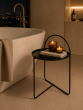 Side Table Μεταλλικό Φ40x65cm Black MRShome  DF-0034000