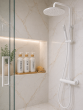 Σετ Μπάνιου με 3 Dispenser σε Δίσκο Μπαμπού White MRShome  DF-0074000