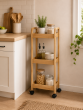 Ραφιέρα Bamboo/MDF με 3 Ράφια Φυσική με Ροδάκια 28.5x21x79cm MRShome DS-1130000