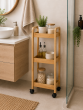 Ραφιέρα Bamboo/MDF με 3 Ράφια Φυσική με Ροδάκια 28.5x21x79cm MRShome DS-1130000