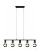 Φωτιστικό Κρεμαστό Ράγα Μ82xY150x8cm Πεντάφωτο 5xΕ27 Μαύρο Ματ Trio Vannes R30185032