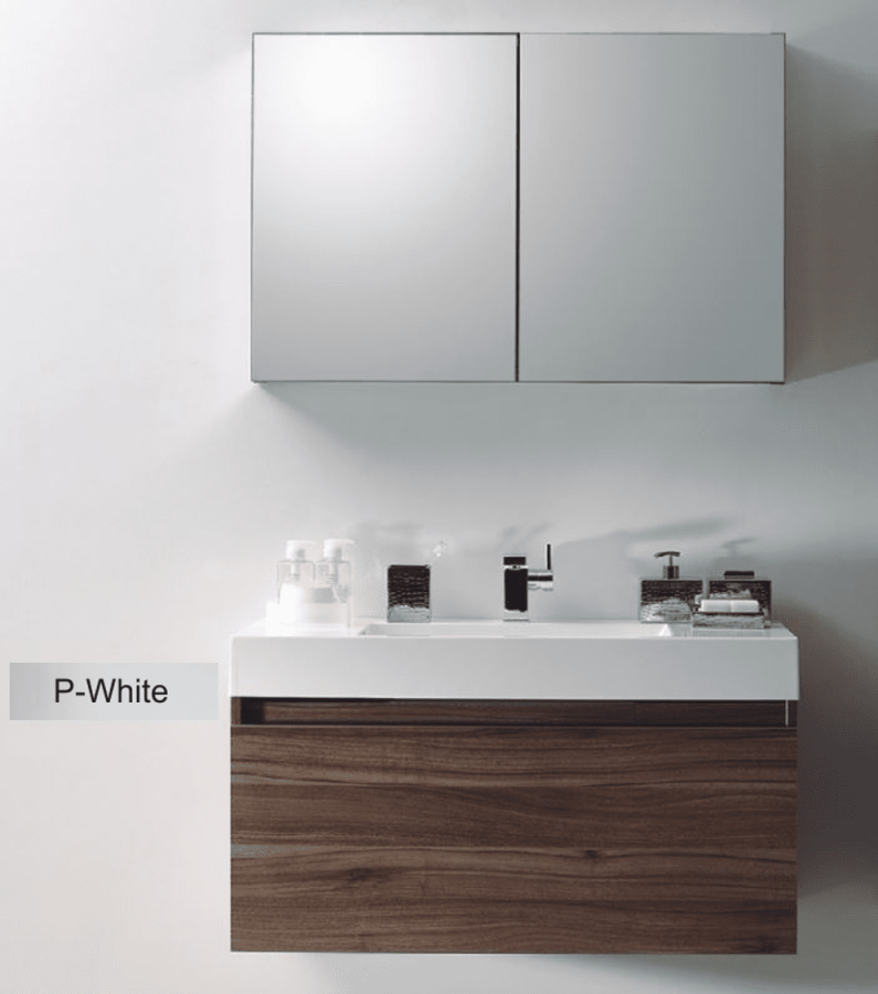 Έπιπλο Μπάνιου ECO-100 Βάση-Νιπτήρας 100 εκ., Χρώμα Λευκή Λάκα Γυαλιστερή FT21.100.019P