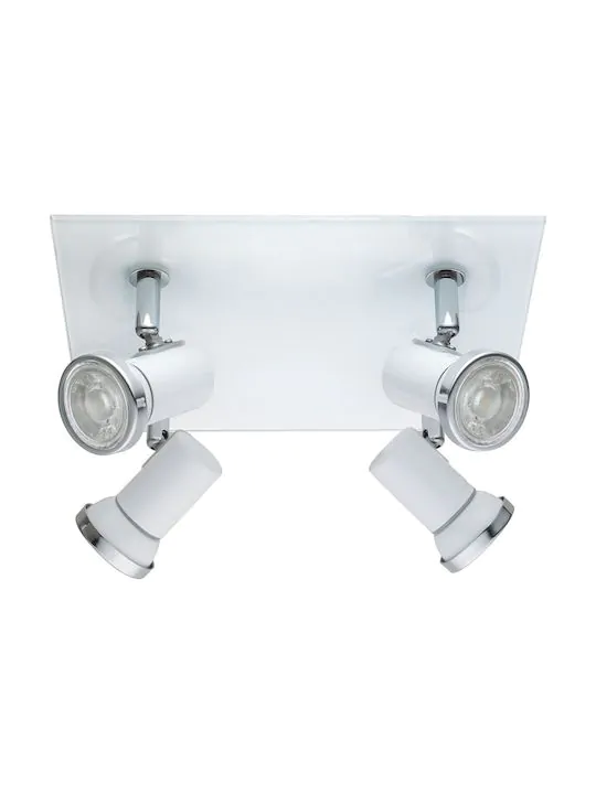 Eglo Tamara Σποτ με 4 Φώτα και Ντουί GU10 σε Λευκό Χρώμα 95995