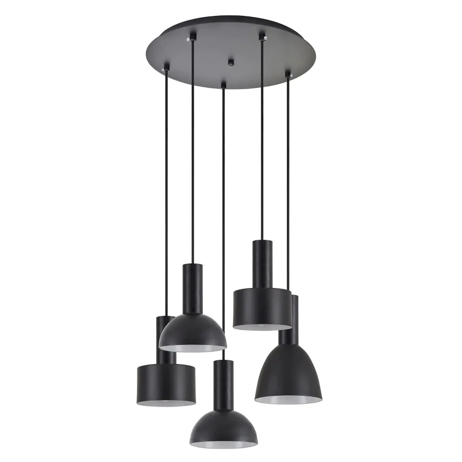 SE21-BL-4-5BL-MS123 ADEPT FLEX Black Pendant Black Metal Shade+ HOMELIGHTING 77-8911