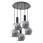 SE21-BL-4-5BL-GL2 ADEPT TUBE Black Pendant Smoked Glass+ HOMELIGHTING 77-8495