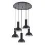 SE21-BL-4-5BL-MS3 ADEPT TUBE Black Pendant Black Metal Shade+ HOMELIGHTING 77-8559