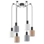 SE21-BL-4-BL6-SH12 ADEPT FLEX Black Pendant White, Grey, Brown Fabric Shade+ HOMELIGHTING 77-8918